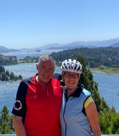  Rachel & Martin Millener Cycling on the  tour with redspokes